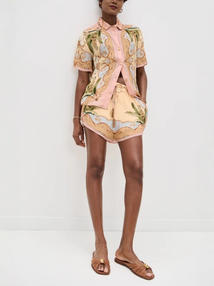 Elegant Linen Shirt & Shorts Set