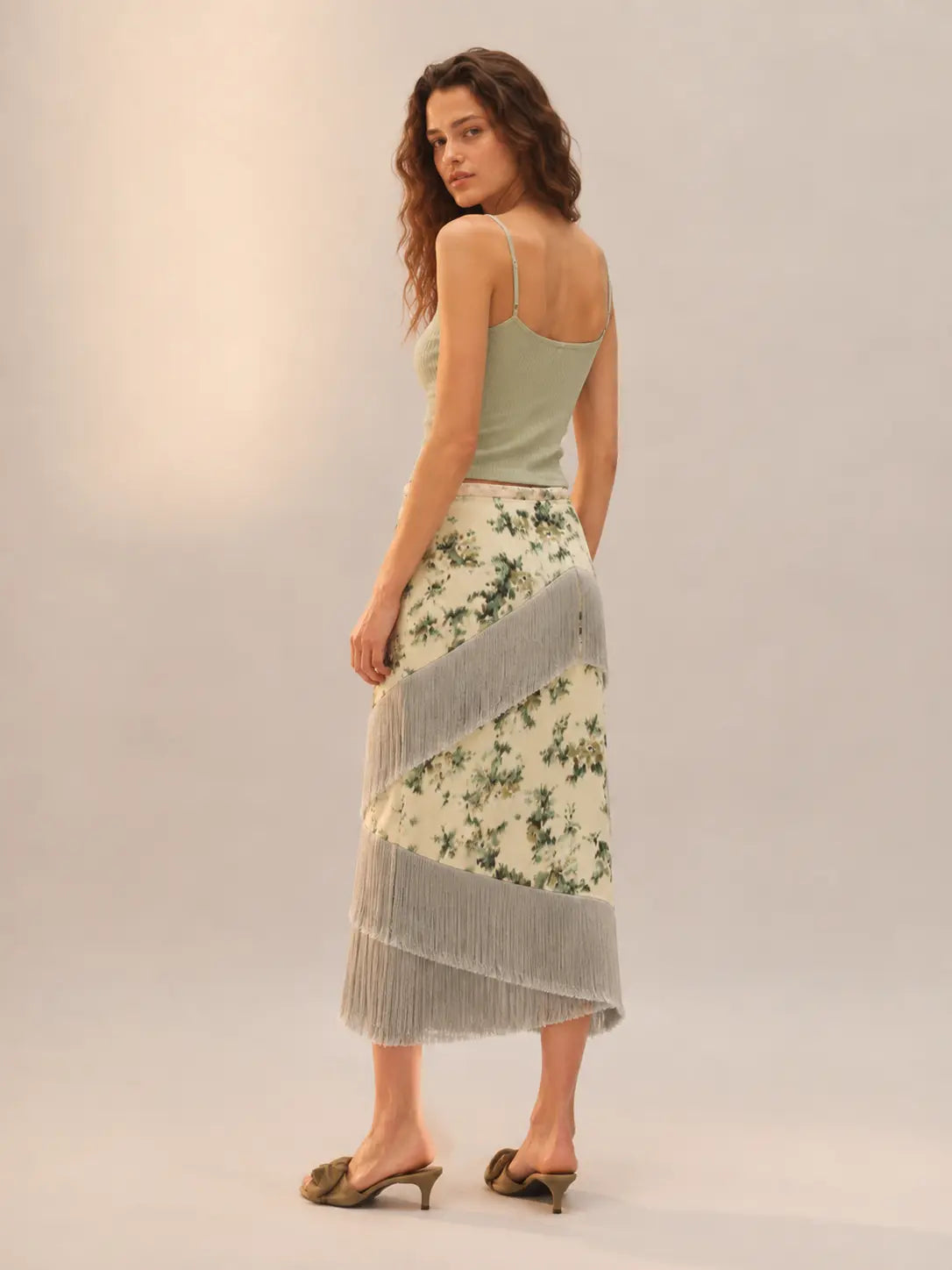 Garden Fringe Midi Skirt