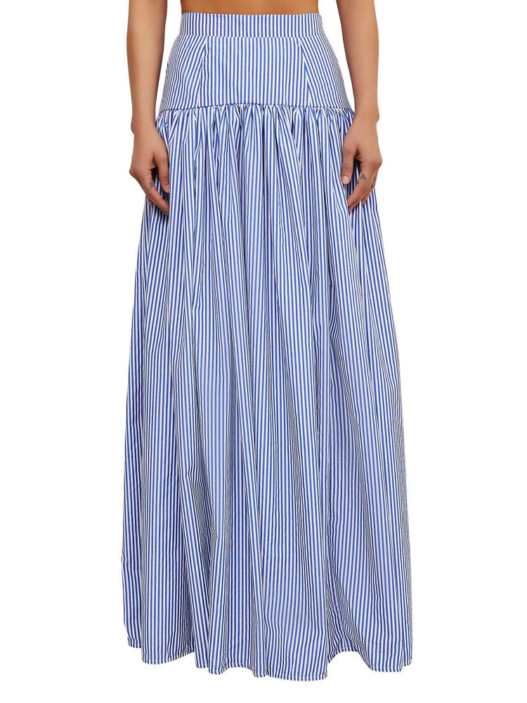 Blue Bar Skirt Set