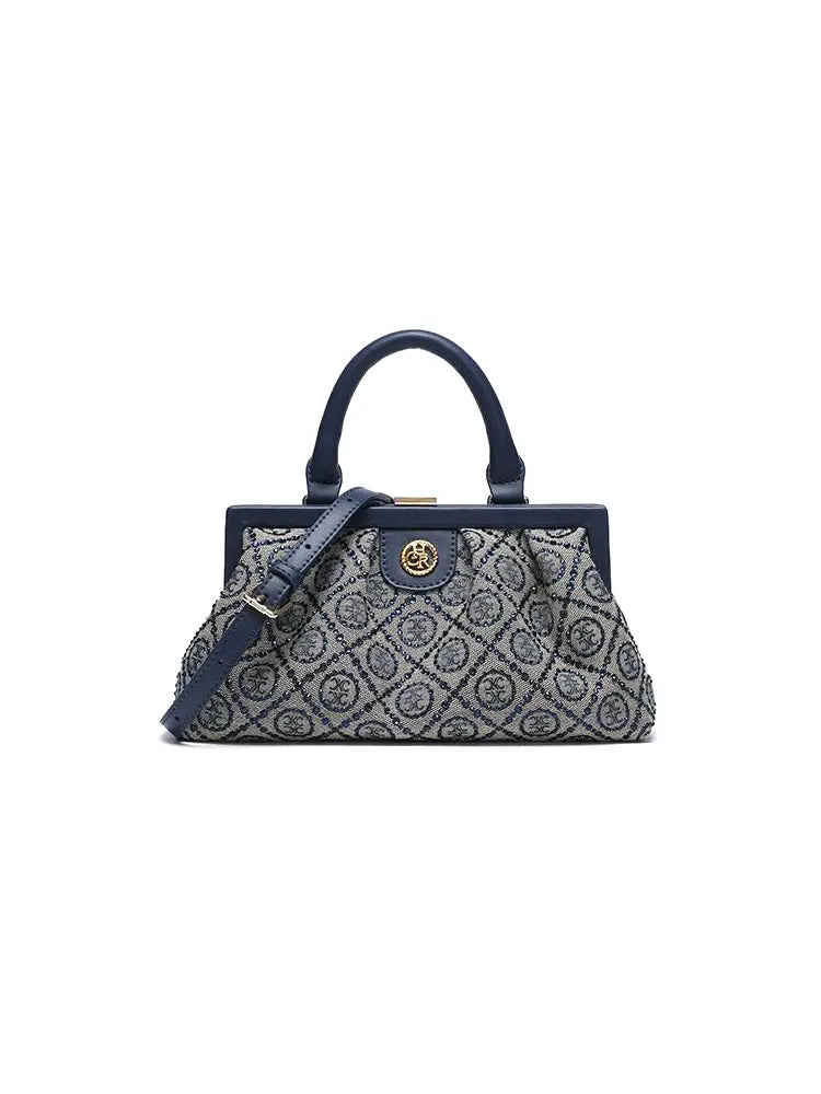 New Blue Luxury Frame Top Crossbody Bag