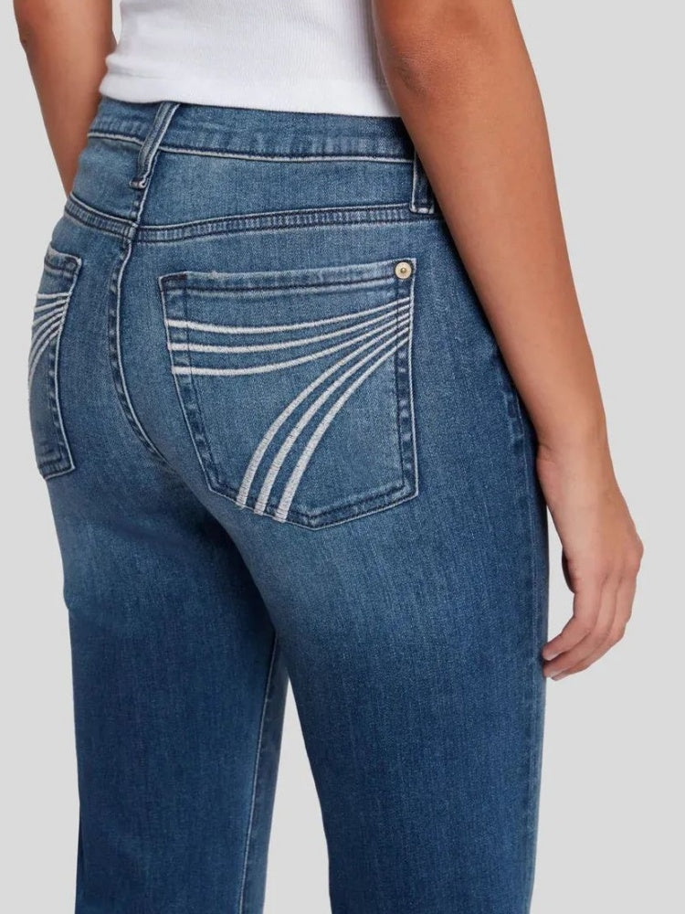 Stretchy Mid Rise Flare Jeans