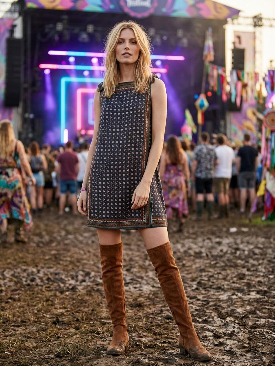 Vintage Montmartre Foulard Mini Dress