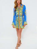 Defined Waist Print Dress