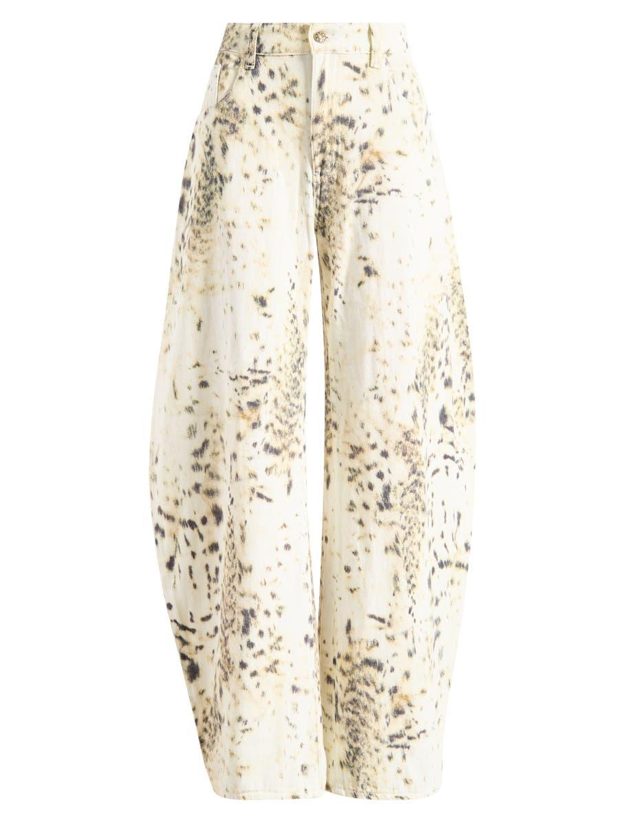 Loose-Fitting Horseshoe Print Jeans