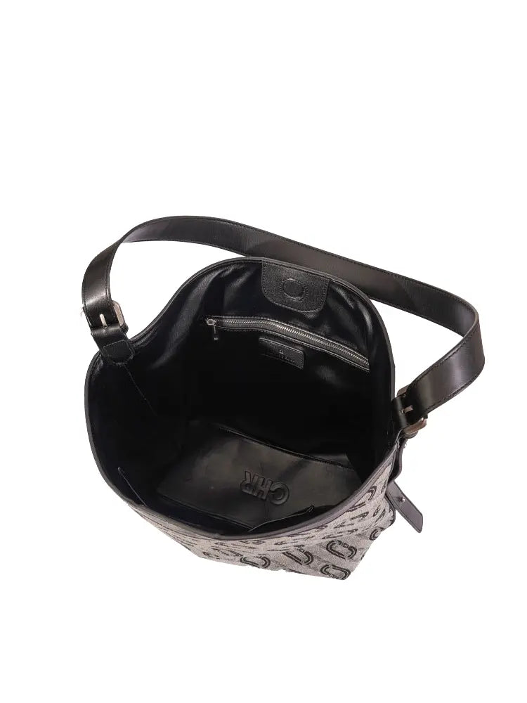 Washed Denim Commuter Crossbody Bag