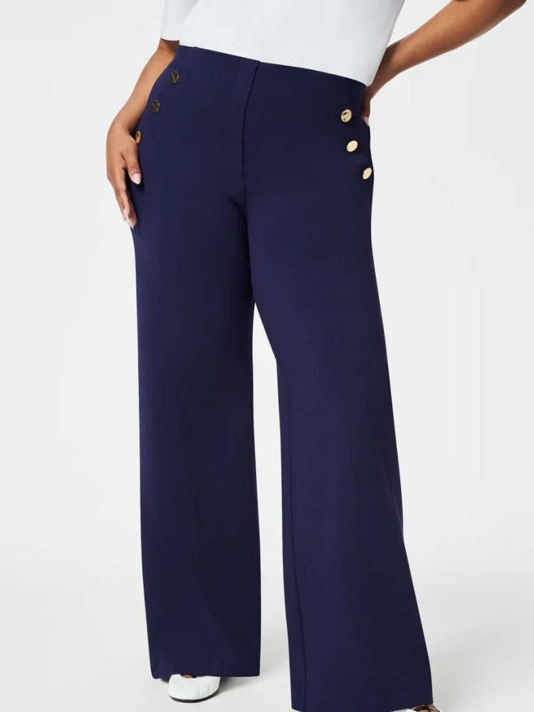 Statement Button Palazzo Pants