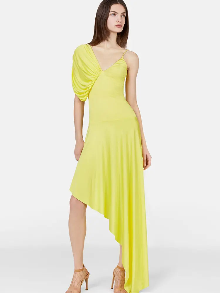 Puff Sleeve Solid Color Elegant Swimsuit