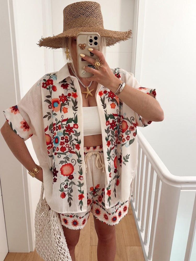 Bohemian Linen Shirt Set