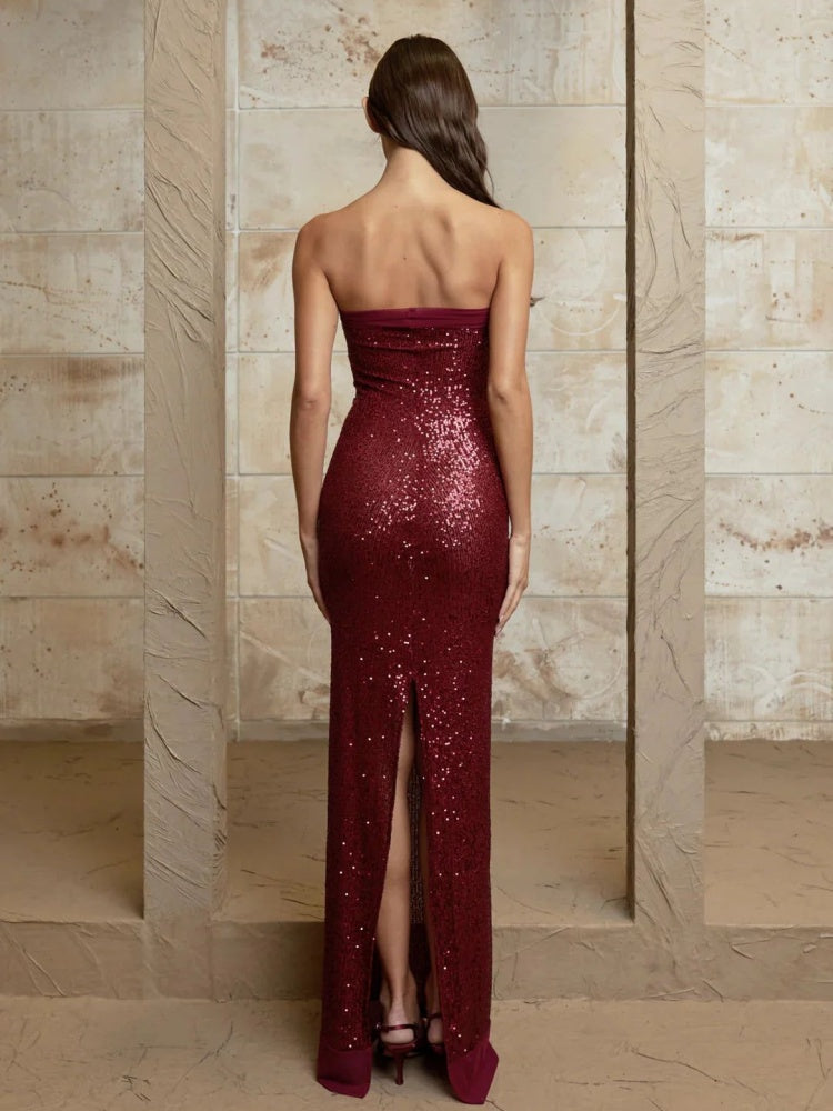 Sequin Open Back Mermaid Dress