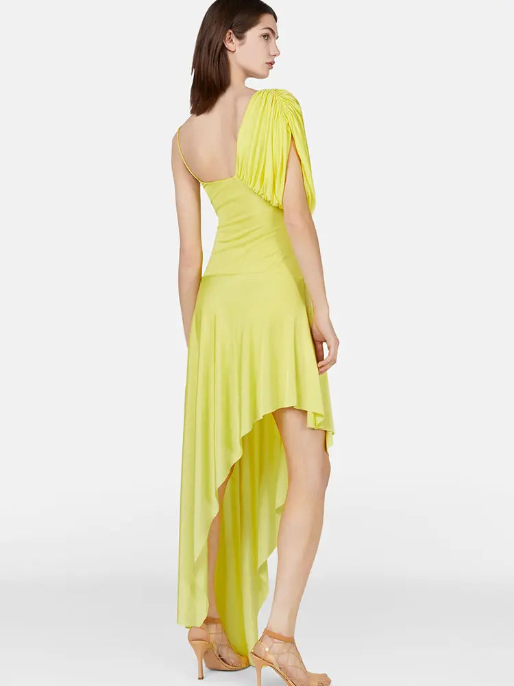 Puff Sleeve Solid Color Elegant Swimsuit