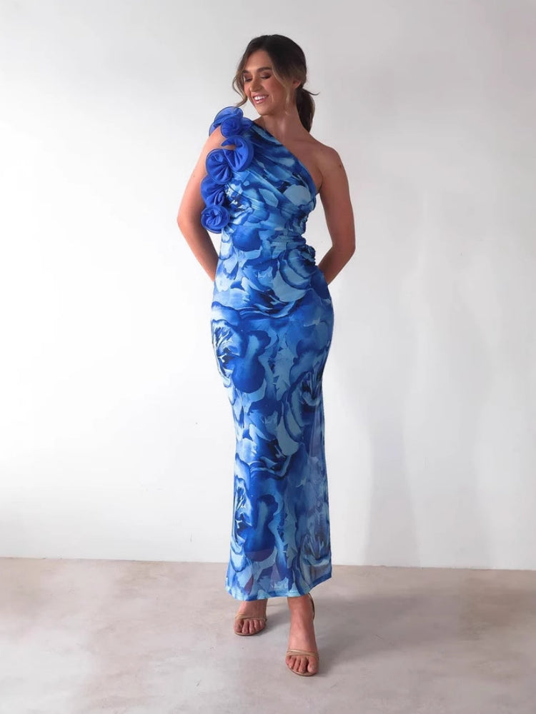 Three-dimensional Flower Slim Sexy Dress