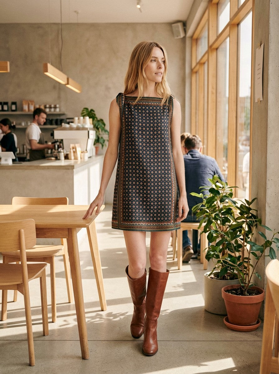 Vintage Montmartre Foulard Mini Dress