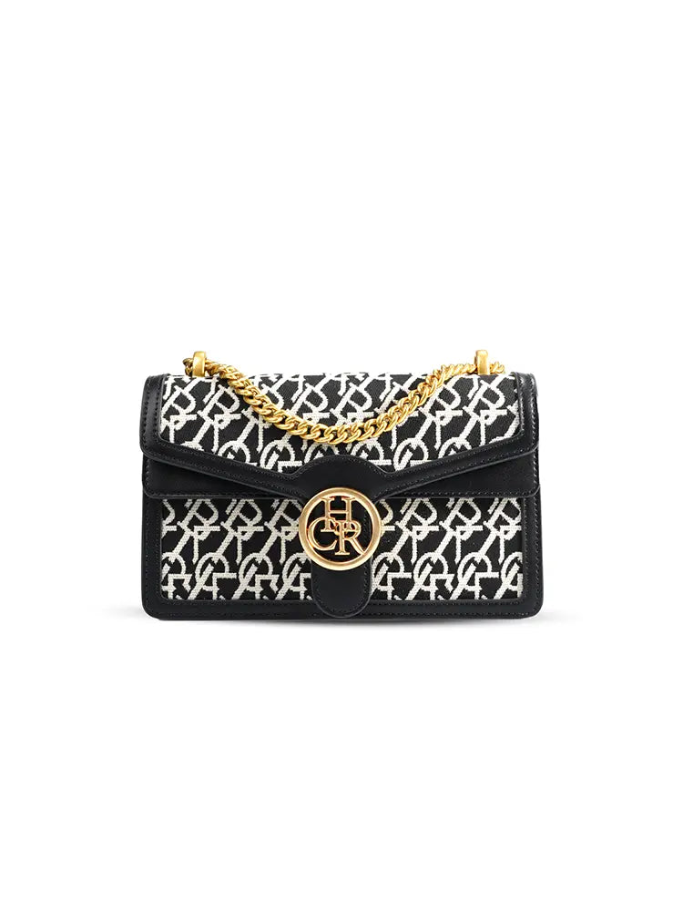 Jacquard Stitch Detail Backpack Crossbody Bag