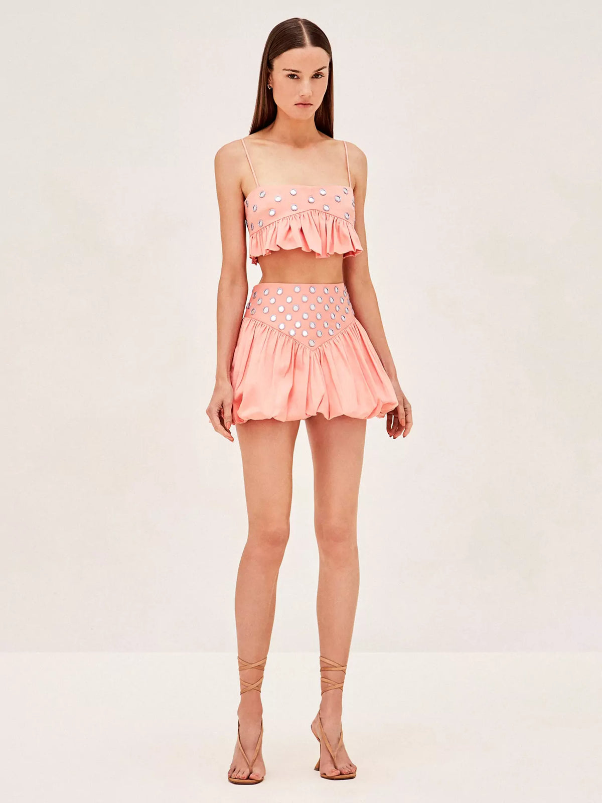 Luminous Allure Mirror Skirt Set
