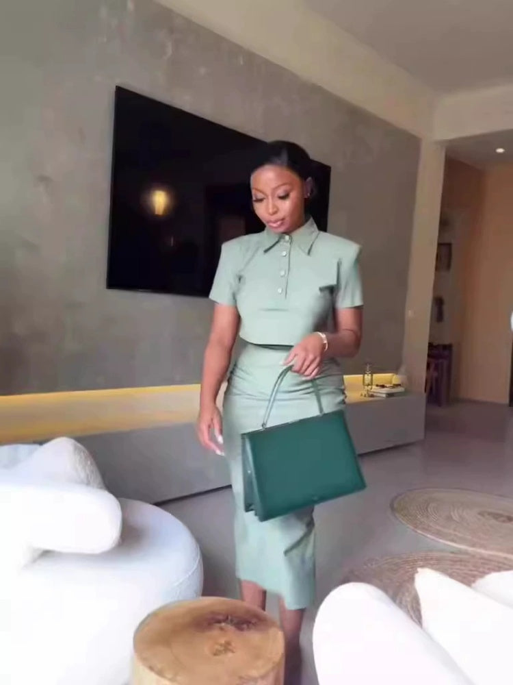 Tailored Blouse Midi Skirt Outfit