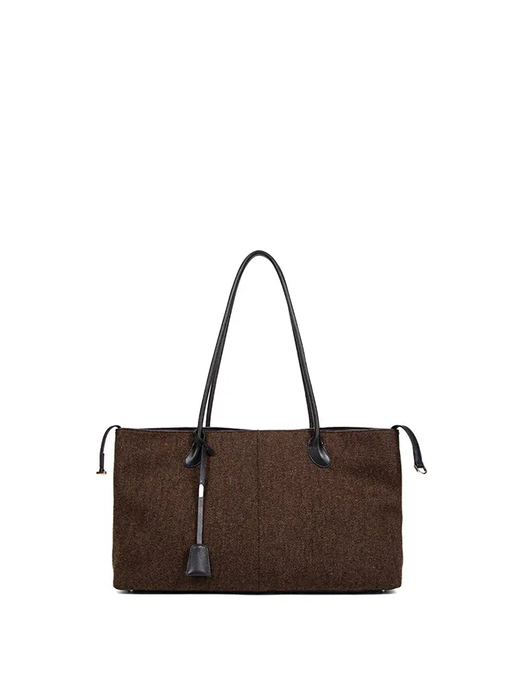 Woolen Shearling Top Handle Shoulder Crossbody Bag