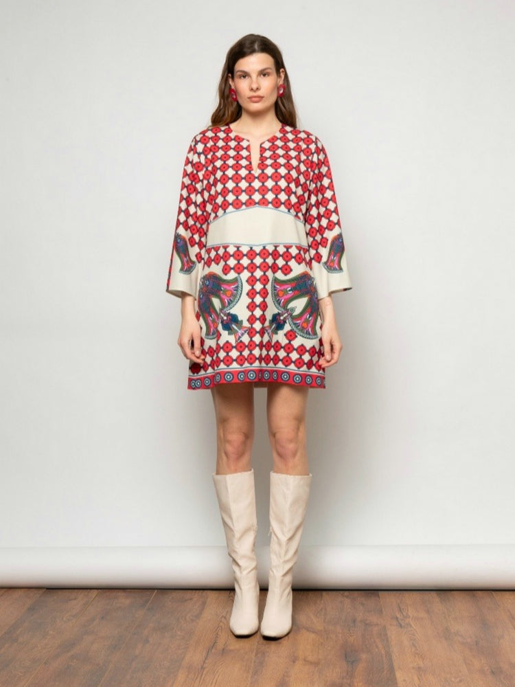 Bohemian Print Mini Dress