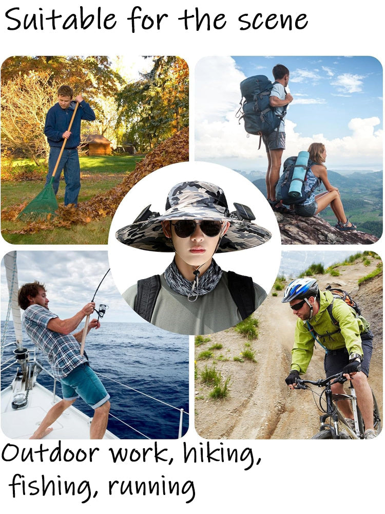 Rechargeable & Solar-Powered Outdoor Fan Hat – Fisherman Style