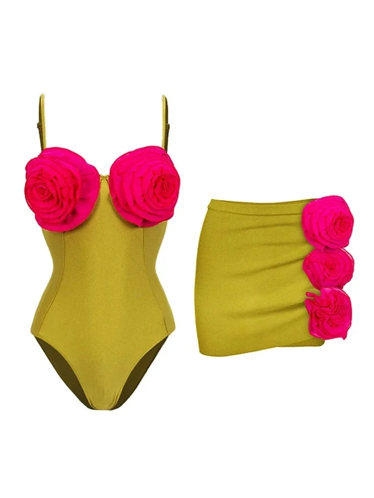Floral Decor One-Piece Swimsuit