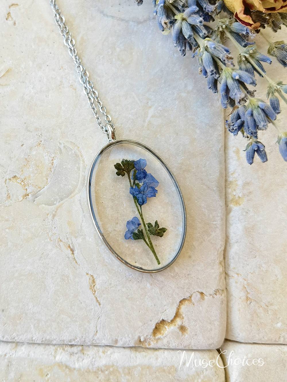 Resin Pressed Flower Necklaces - Colorful Mix Floral Set