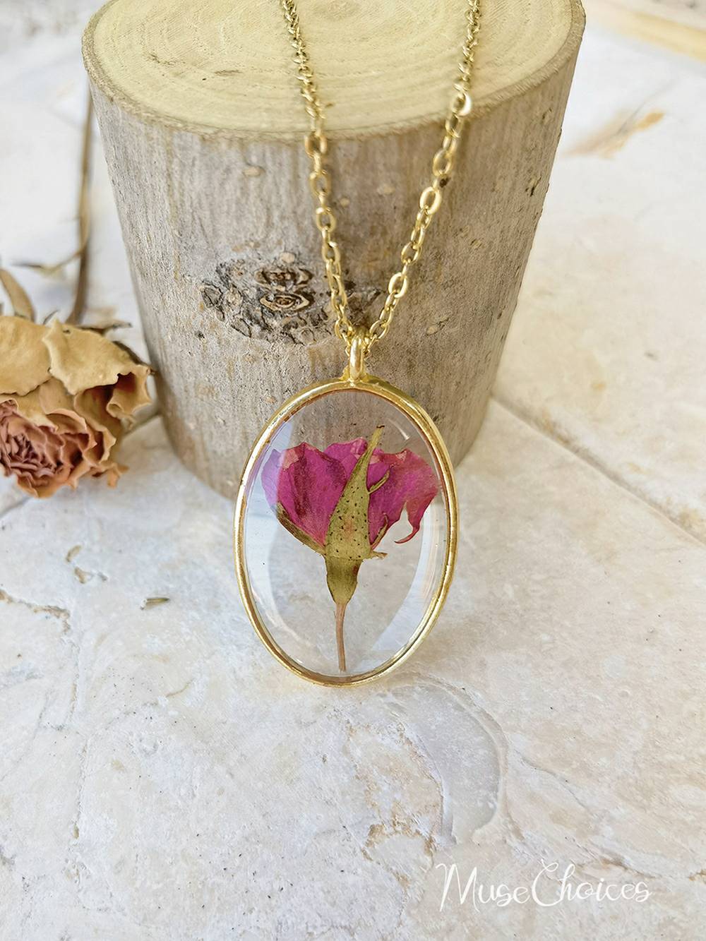 Resin Pressed Flower Necklaces - Colorful Mix Floral Set