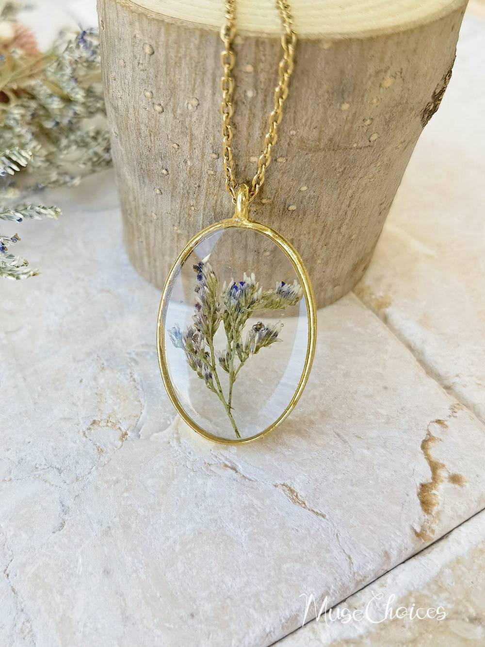 Resin Pressed Flower Necklaces - Colorful Mix Floral Set