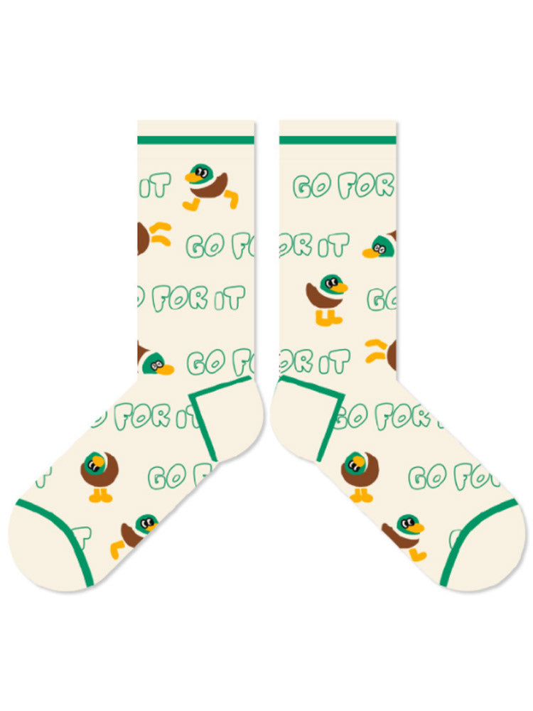Adorable Cartoon Duck Cotton Socks