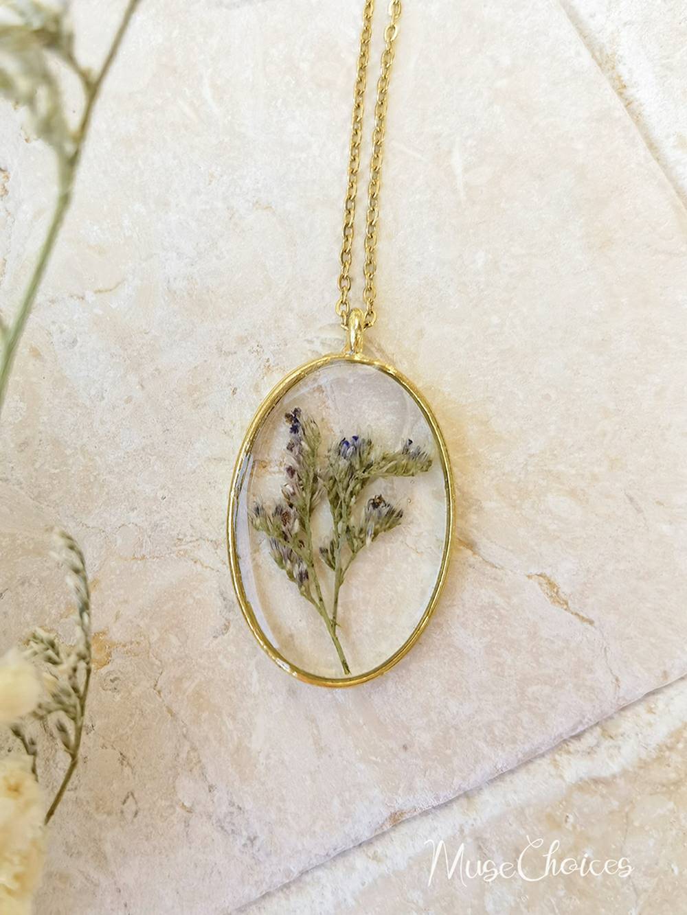 Resin Pressed Flower Necklaces - Colorful Mix Floral Set