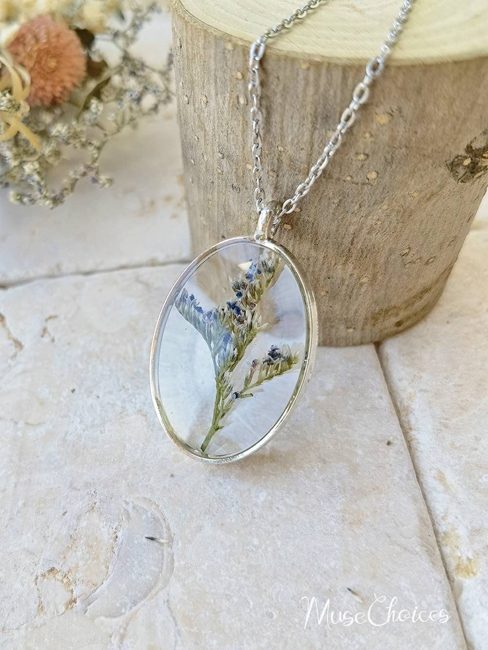 Resin Pressed Flower Necklaces - Colorful Mix Floral Set