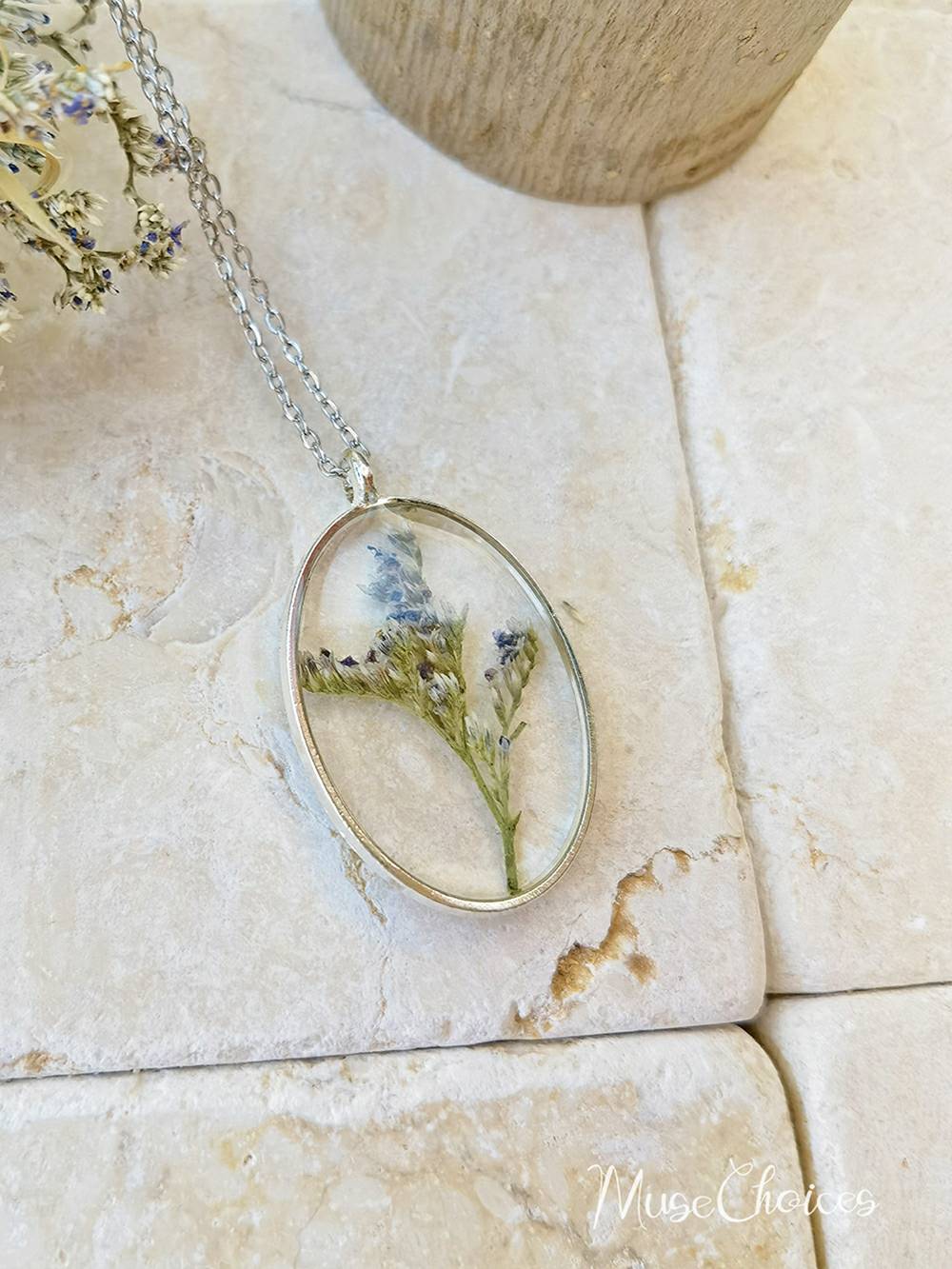 Resin Pressed Flower Necklaces - Colorful Mix Floral Set