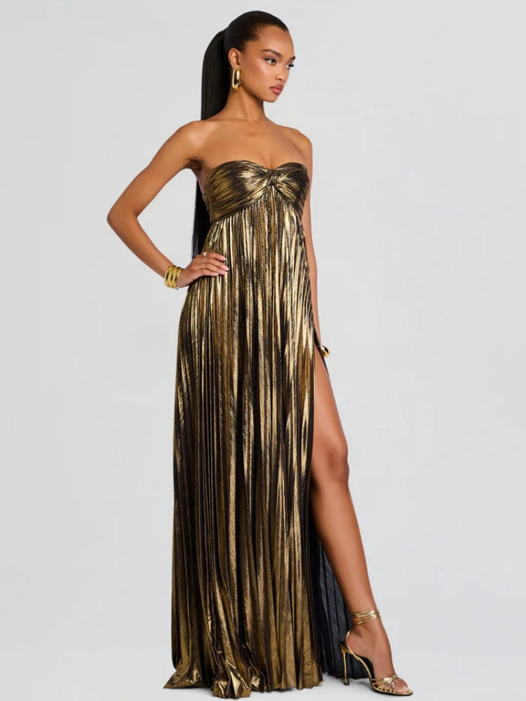 Sophisticated Knotted Slit Evening Gown