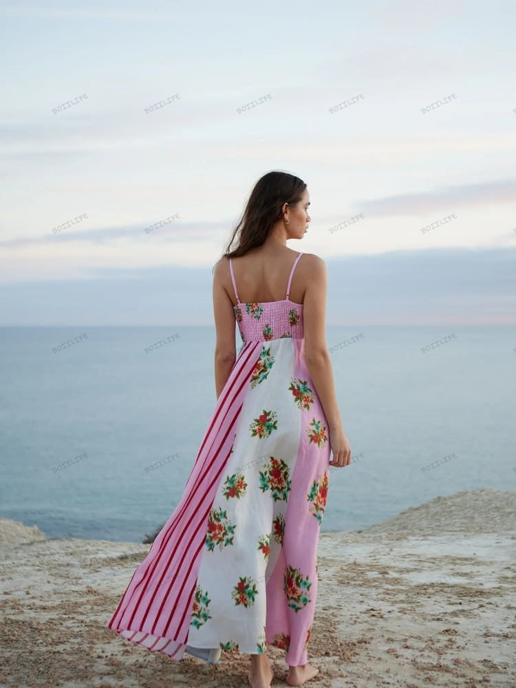 Graffiti Print Sleeveless A-Line Maxi Dress