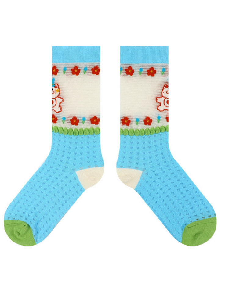 Cute Bear Mid-Calf Socks