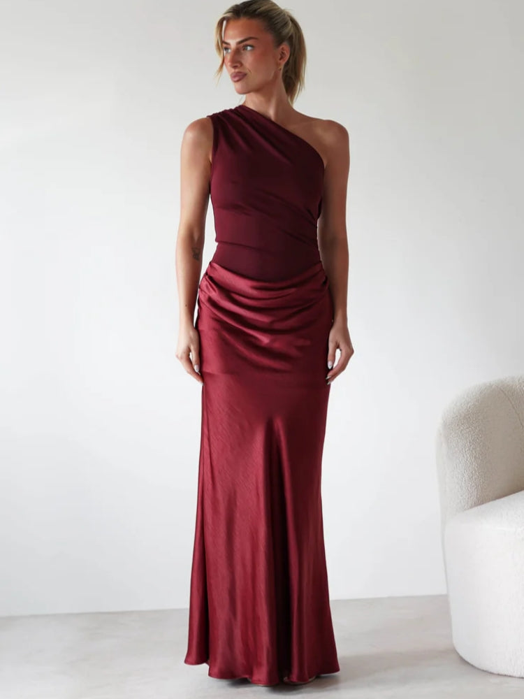 Asymmetric Neckline Sleeveless Dress