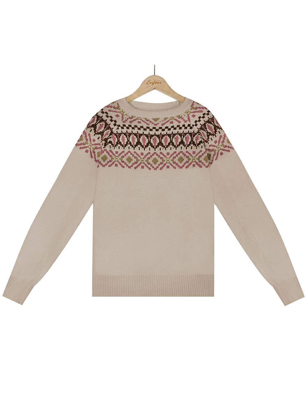 Embroidered Color Block Knit Sweater
