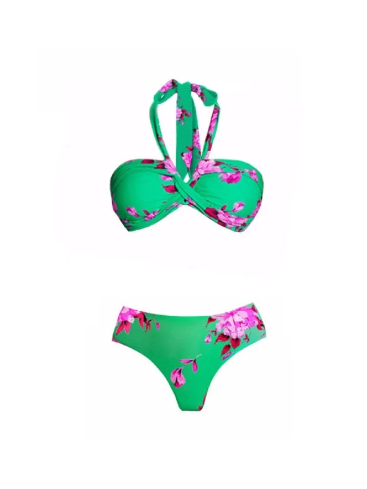 Halter Printed Sexy Bikini Set