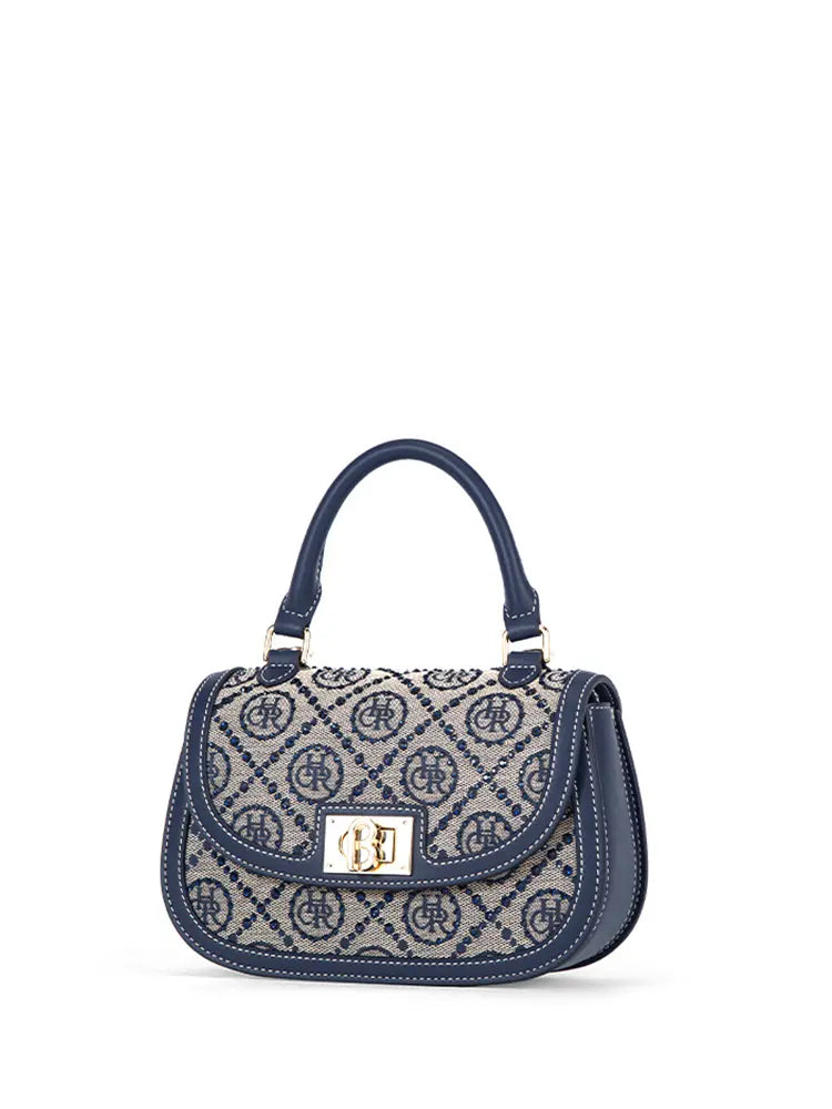 Spring Jacquard Star Top Handle Bag