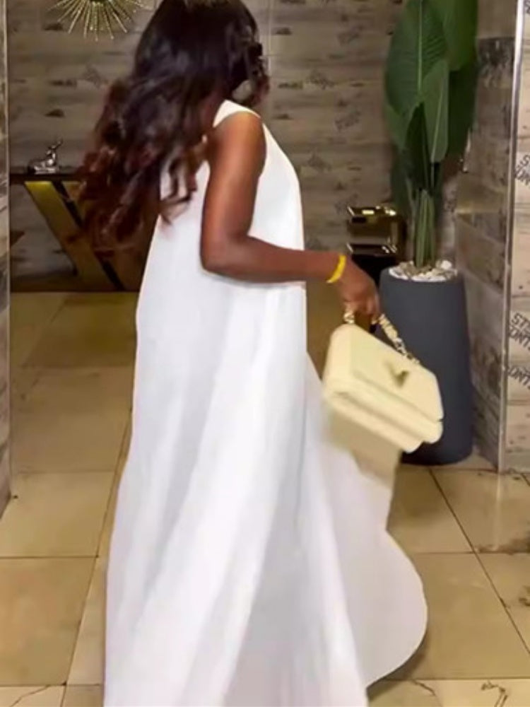 Plus Size Pleated Maxi Dress