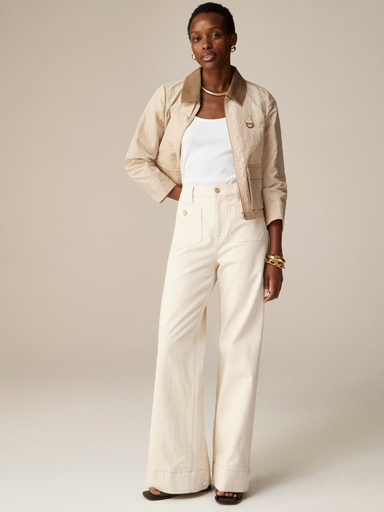 Accented Pocket Palazzo Jeans