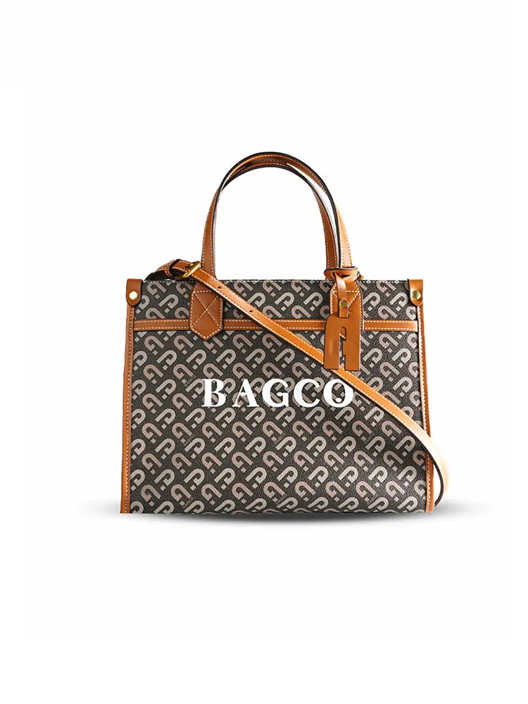 Designer Print Crossbody Tote Handbag