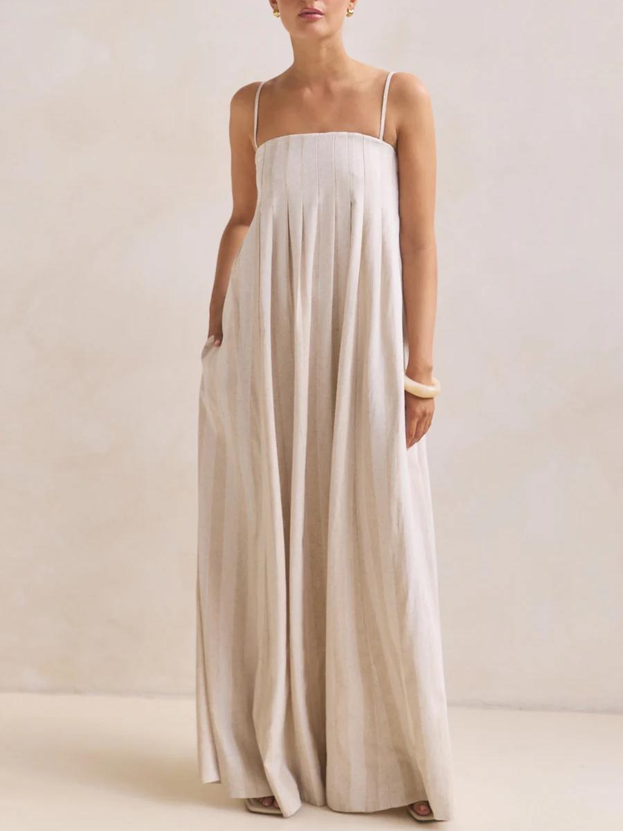Pleated Slip Maxi Dress