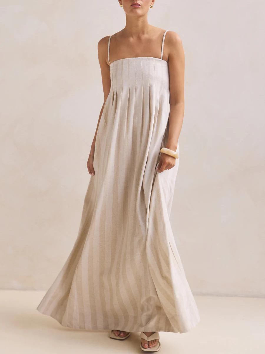 Pleated Slip Maxi Dress