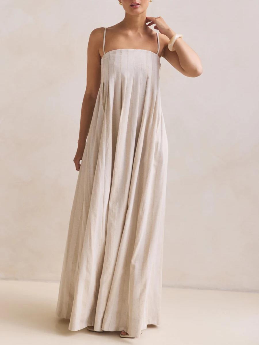 Pleated Slip Maxi Dress