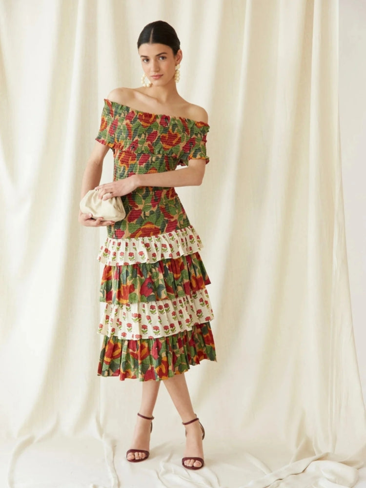 Multicolor May Midi Dress