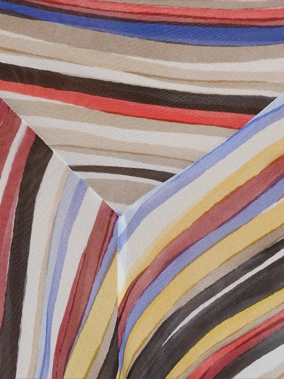 Mirage Stripe Asymmetric Maxi Dress