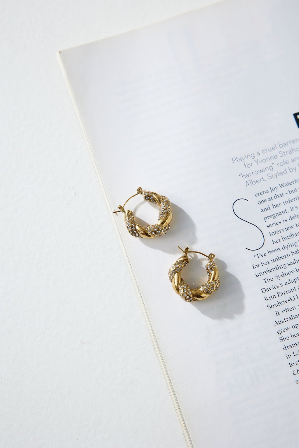 18k Gold Plated Crystal Lover Earrings Gold