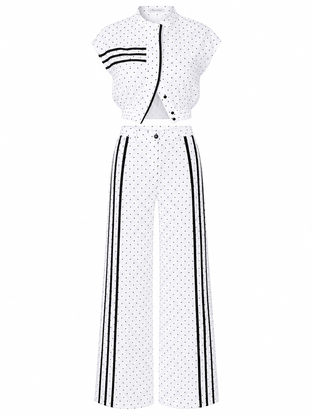 Polka Dot Long Pants Two-Piece Set