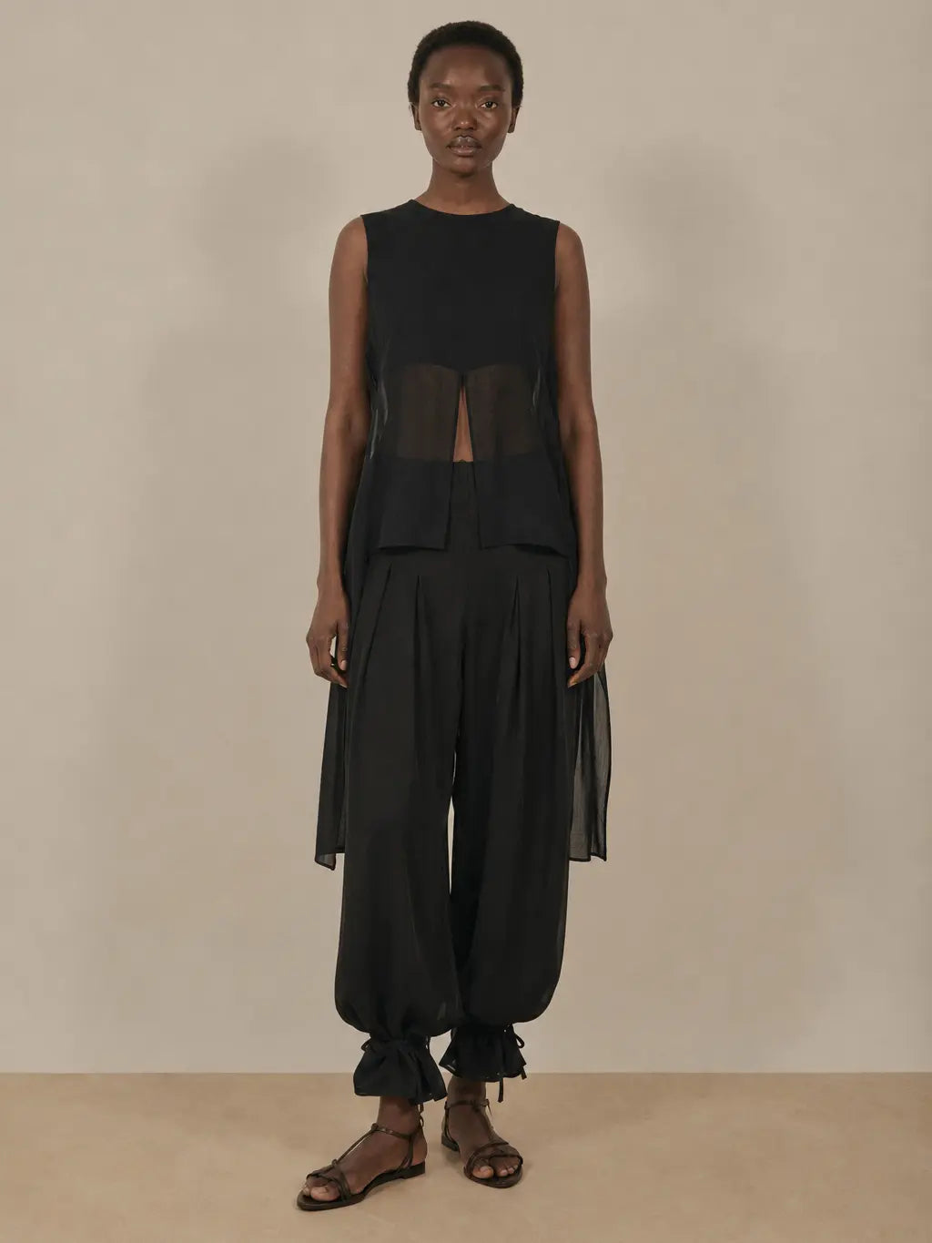 Sheer Layered Pant Set