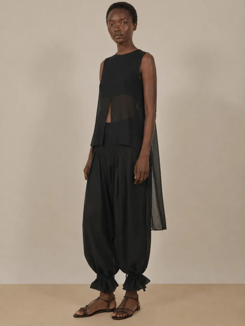 Sheer Layered Pant Set