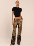 Leopard Baroque Lace-Up Pants